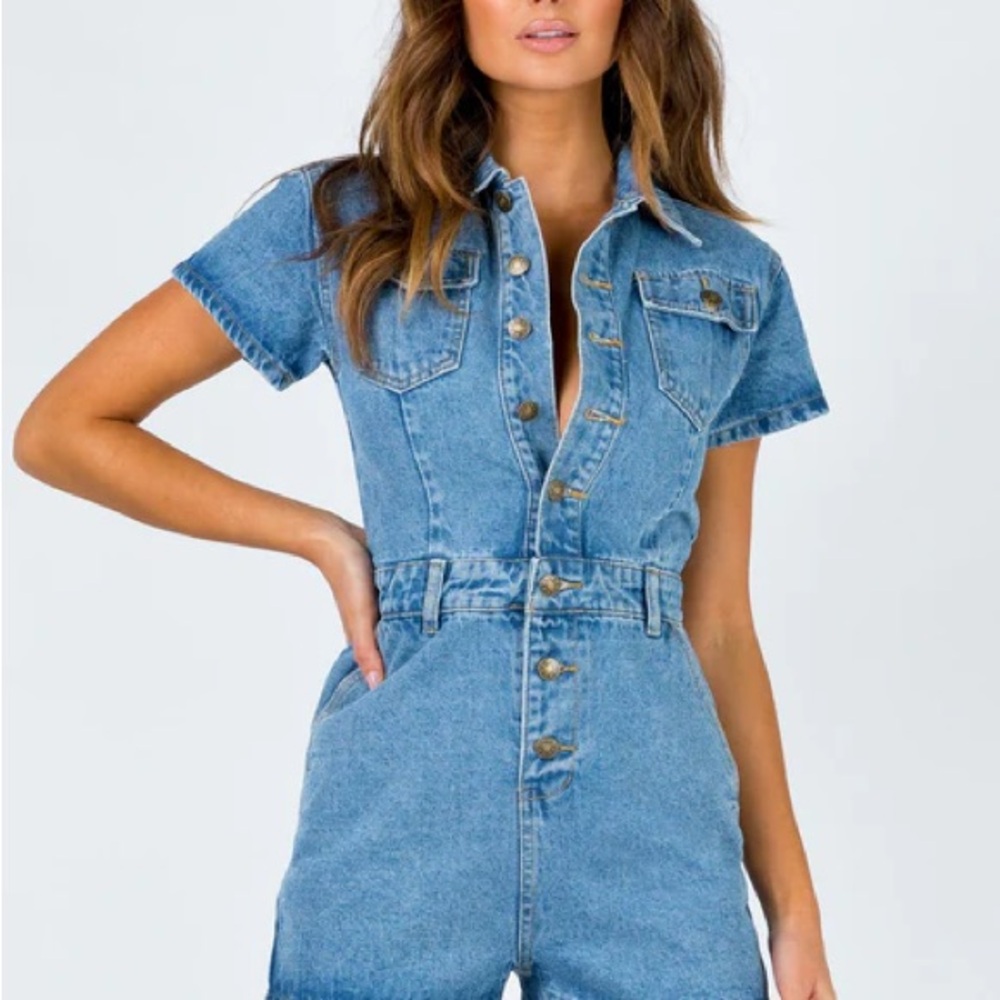 Lioness U Know What’s Up Denim Romper